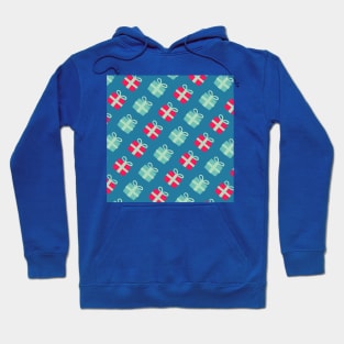 Christmas present pattern (funny, birthday, retro and xmas) Hoodie